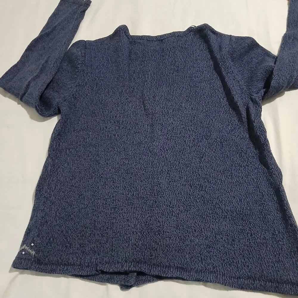 Classic Elements Small Blue Long-Sleeved Christmas Sweater Mitten Pockets